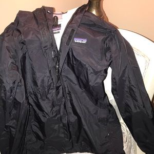 Black Patagonia rain jacket